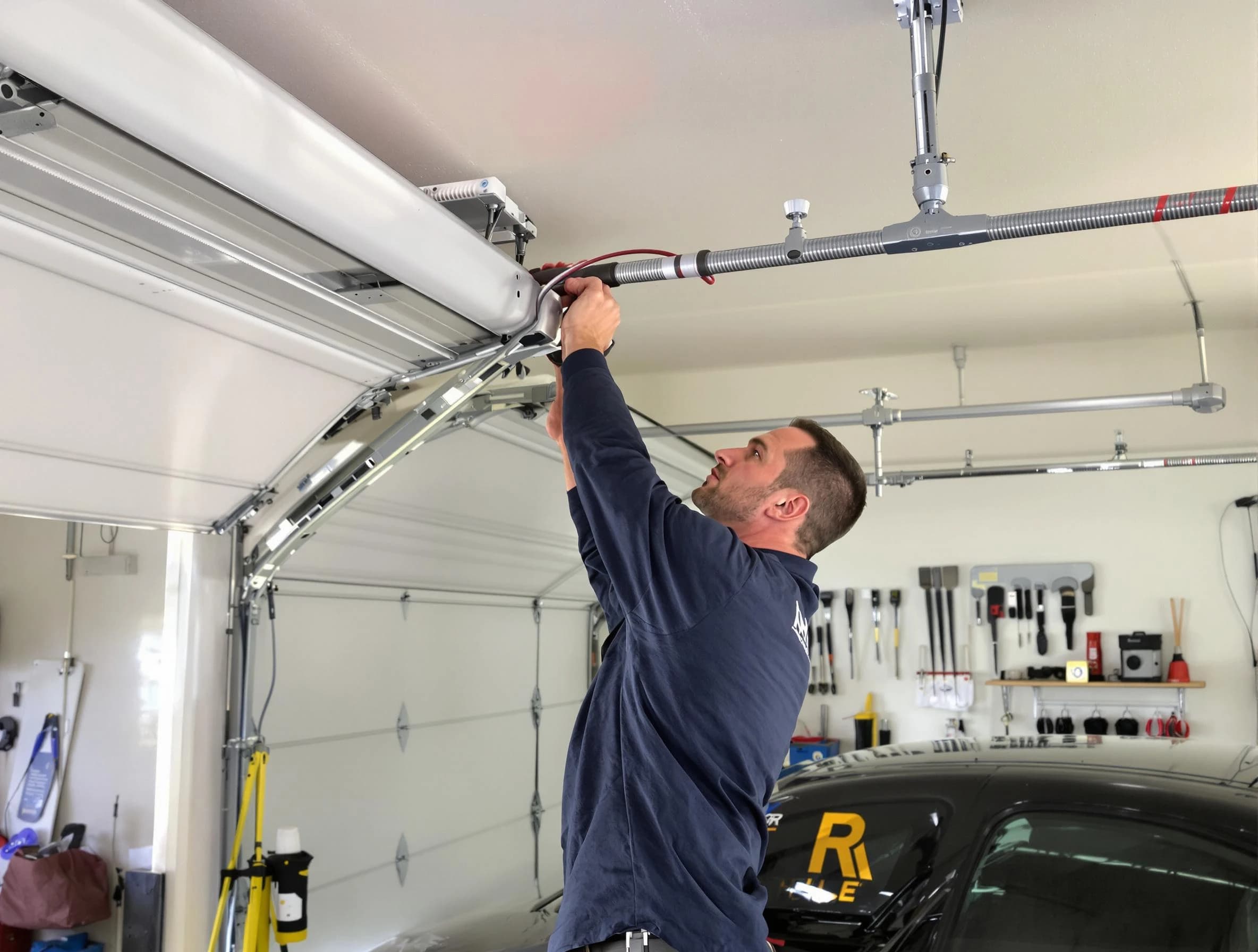 Beverly Garage Door Repair technician performing garage door cable repair in Beverly
