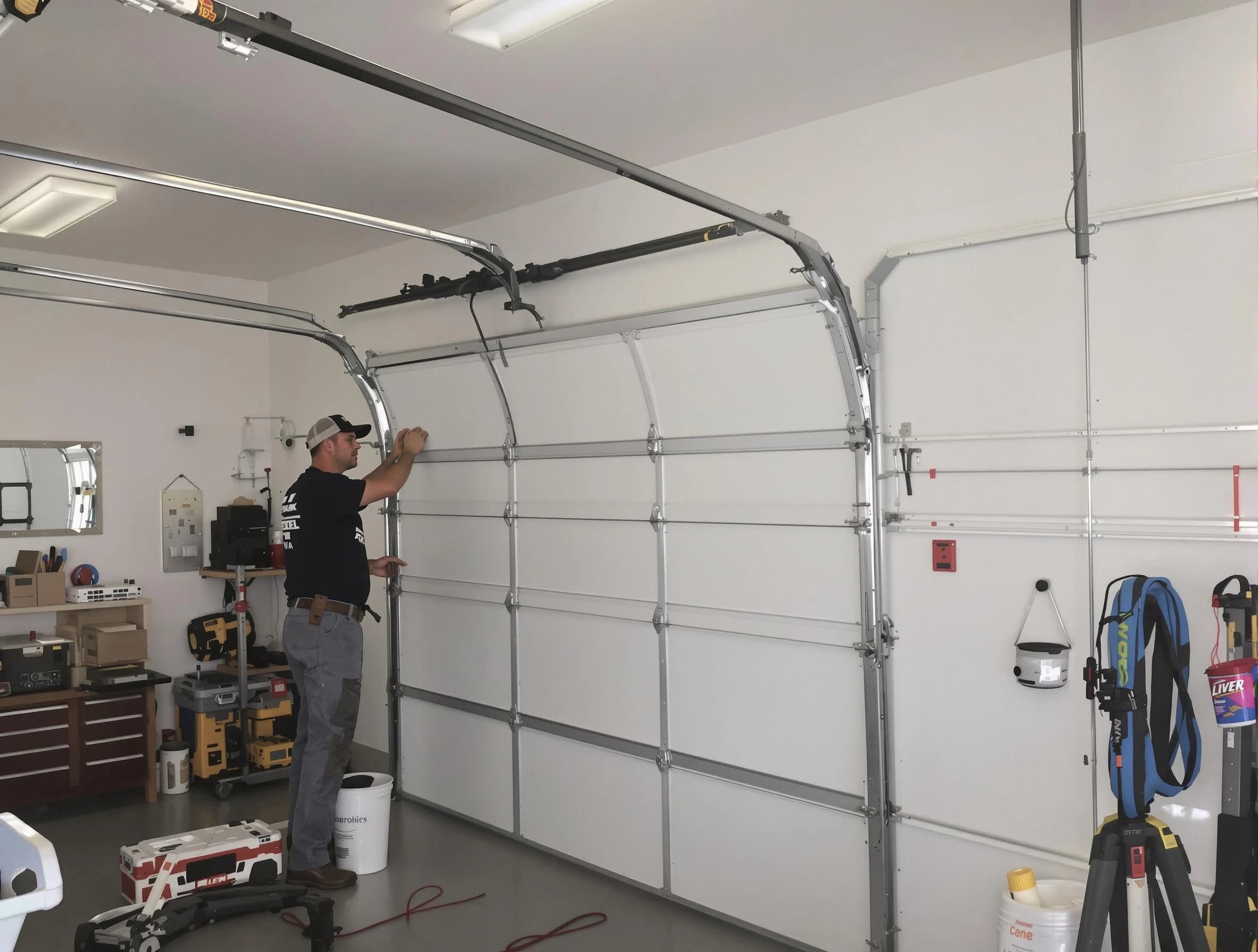 Beverly Garage Door Repair team installing new garage door in Beverly