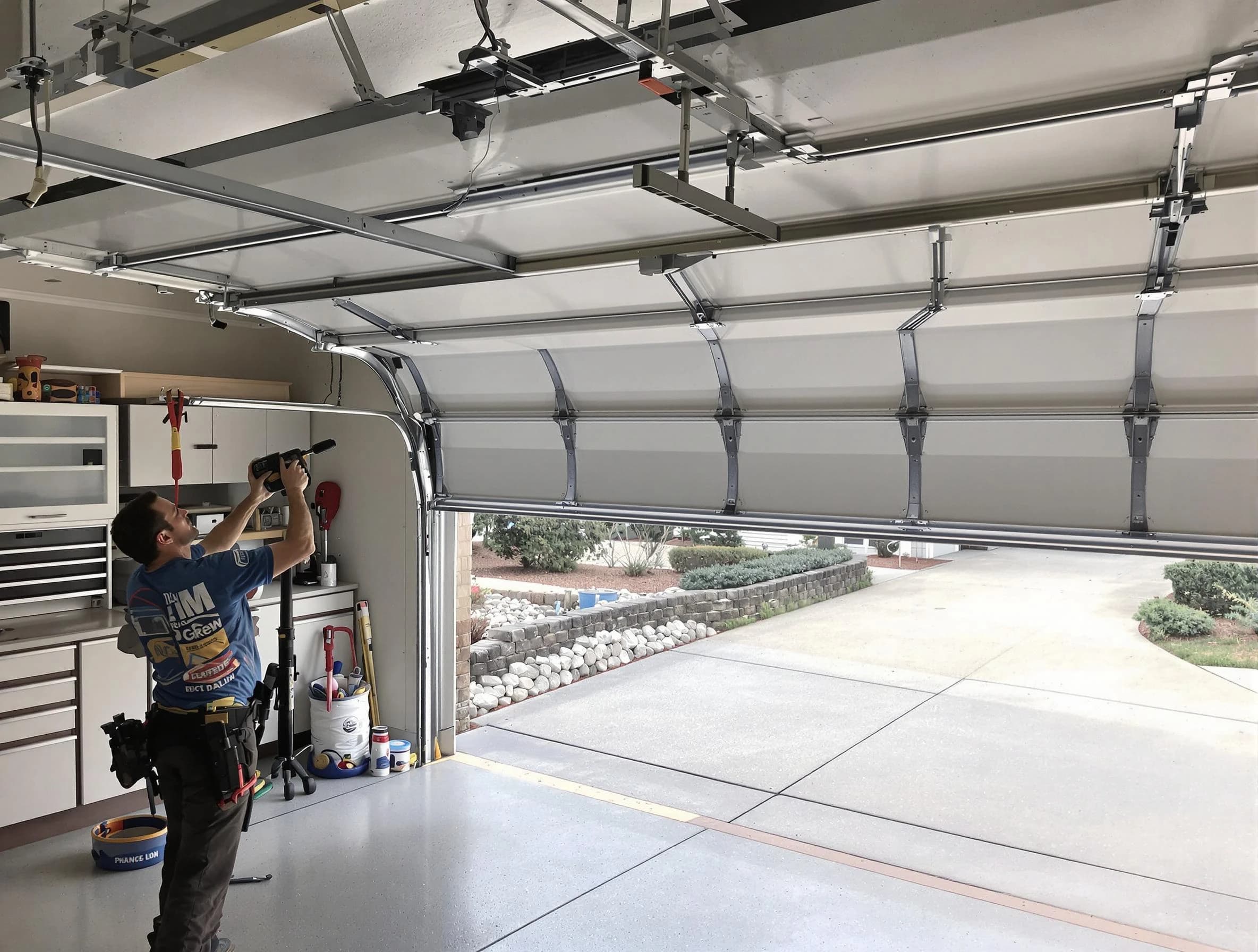 Garage door track repair service by Beverly Garage Door Repair in Beverly