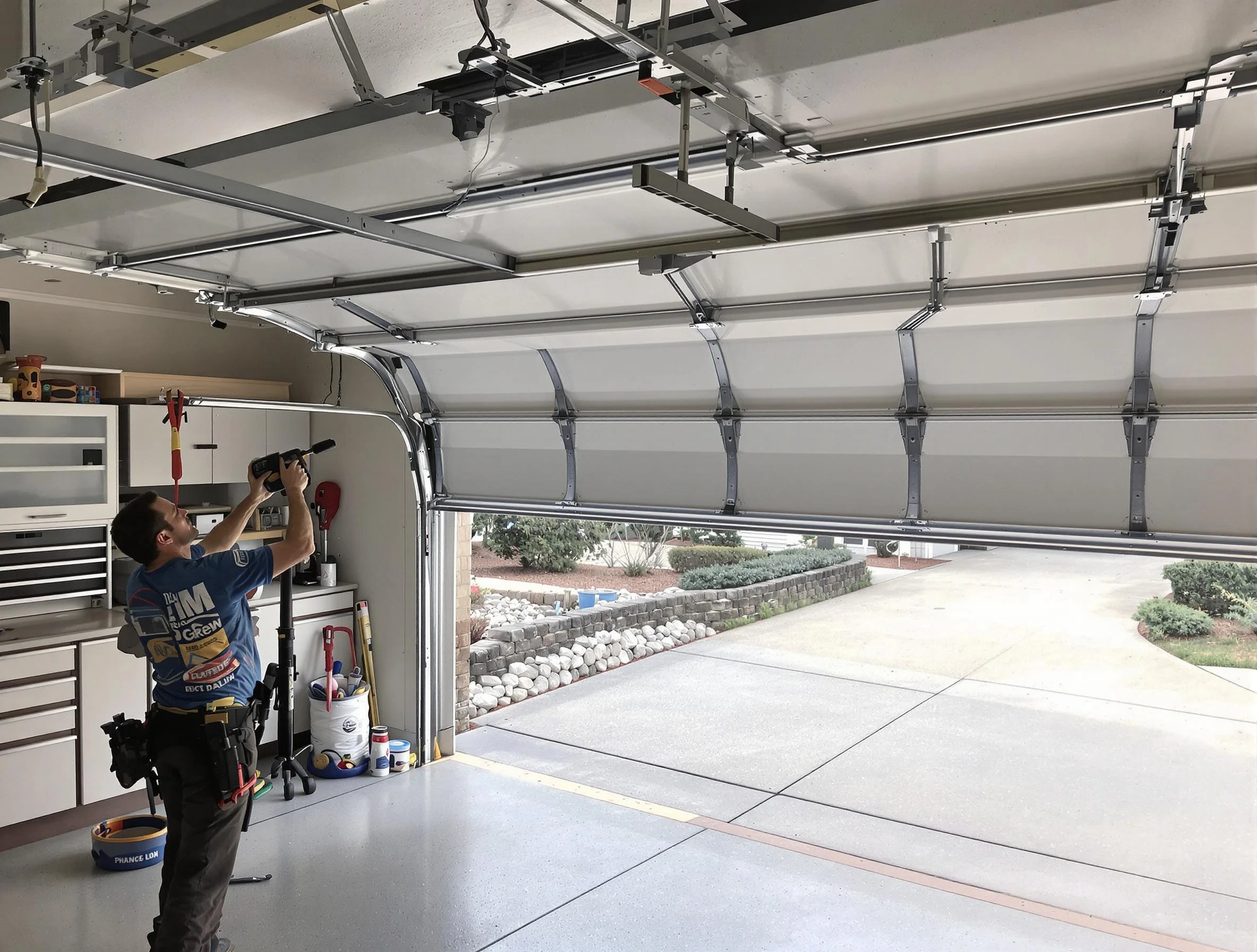Garage door track repair service by Beverly Garage Door Repair in Beverly